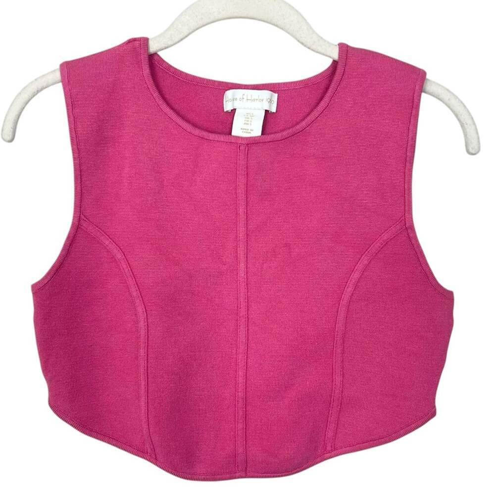 House of Harlow 1960 Sweater Knit Crop Top in Bright Pink sz S Heavyweight